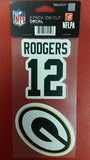 NFL Green Bay Packers Aaron Rodgers Perfect Cut Decal 4" x 8" Sheet  w/ 2 Decals - Hockey Cards Plus LLC
