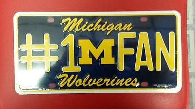 NCAA Michigan Wolverines Metal #1 Fan License Plate
