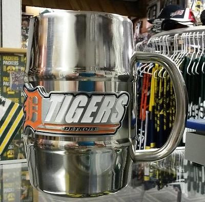 NEW!!!!!!  MLB Detroit Tigers 16oz Stainless Steel Barrel Mug / Coffee Mug