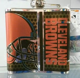 NFL Cleveland Browns 6oz Stainless Steel Flask with 360 Wrap - Hockey Cards Plus LLC
 - 2