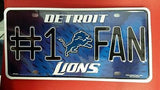 NFL Detroit Lions Metal #1 Fan License Plate - Hockey Cards Plus LLC
