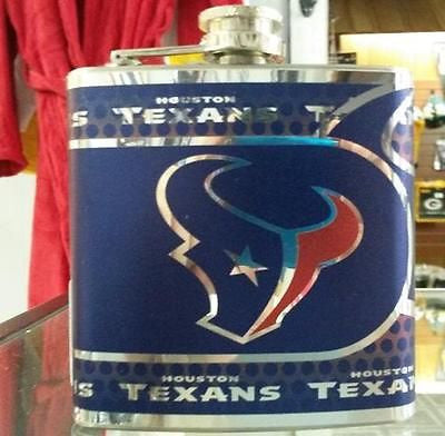 NFL Houston Texans 6oz Hip Flask with Hi-Def Metallic Wrap