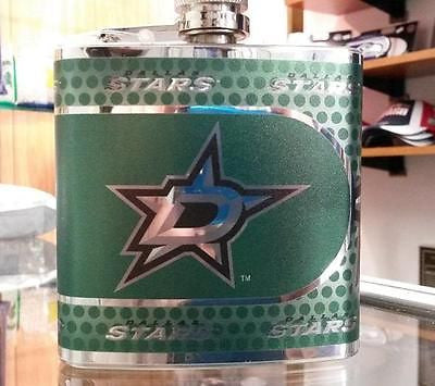 NHL Dallas Stars 6 oz Hip Flask with Hi-Def Metallic Wrap