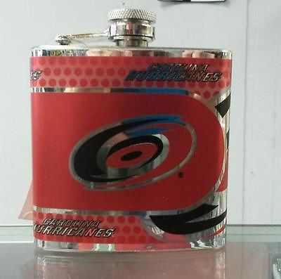 NHL Carolina Hurricanes 6 oz Hip Flask with Hi-Def Metallic Wrap