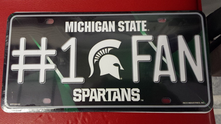 NCAA Michigan State Spartans Metal #1 Fan License Plate