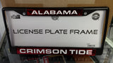 NCAA Alabama Crimson Tide Black Laser Cut Chrome License Plate Frame