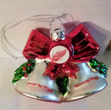 NHL Detroit Red Wings Glitter Bell Christmas Ornament