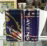 NFL Baltimore Ravens 6oz Stainless Steel Flask with 360 Wrap - Hockey Cards Plus LLC
 - 2