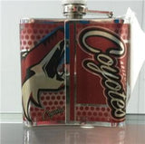 NHL Arizona Coyotes 6 oz Stainless Steel Hip Flask with 360 Wrap - Hockey Cards Plus LLC
 - 2