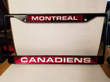 NHL Montreal Canadiens Black Laser Cut Chrome License Plate Frame