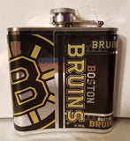 NHL Boston Bruins 6 oz Hip Flask with Hi-Def Metallic Wrap