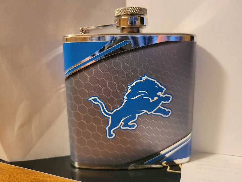 NFL Detroit Lions 6oz Stainless Steel Flask with 360 Wrap