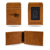 NFL New England Patriots Laser Engraved Front Pocket Wallet - Brown