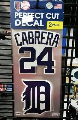 MLB Detroit Tigers Miguel Cabrera Perfect Cut Decal 4" x 8" Sheet    w/ 2 Decals