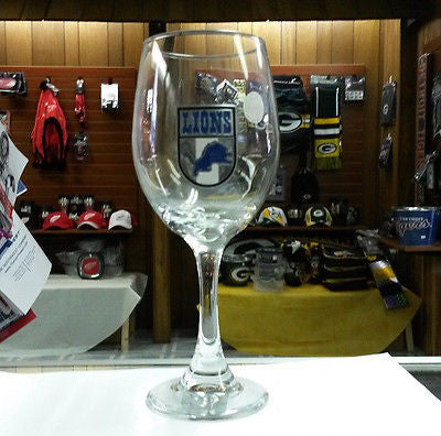 NFL Detroit Lions 14oz Wine Glass with Team Shield