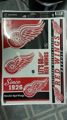 NHL Licensed Detroit Red Wings 11" X 17" Decal Sheet