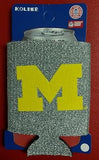 NCAA Michigan Wolverines Silver Glitter Neoprene Can Holder / Can Coozie - Hockey Cards Plus LLC
