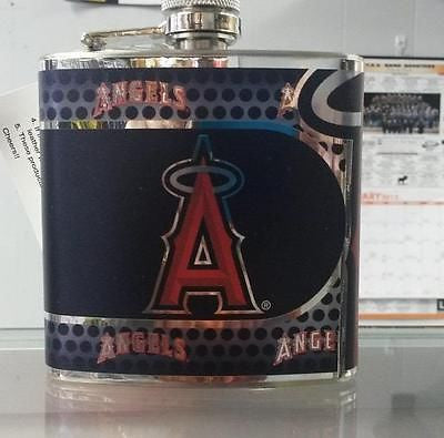 MLB Los Angeles Angels 6oz Hip Flask with Hi-Def Metallic Wrap