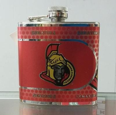 NHL Ottawa Senators 6 oz Stainless Steel Hip Flask with 360 Wrap - Hockey Cards Plus LLC
 - 1