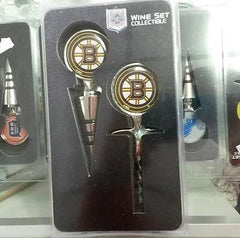 NHL Boston Bruins Cork Screw and Wine Bottle Topper Set - Hockey Cards Plus LLC
