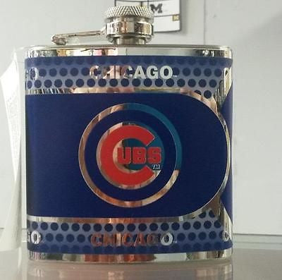 MLB Chicago Cubs 6oz Hip Flask with Hi-Def Metallic Wrap