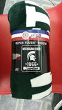 NCAA Michigan State Spartans Super Plush Throw Varsity Design 46" X 60" - Hockey Cards Plus LLC
