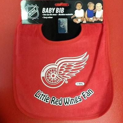 NHL Detroit Red Wings Colored Snap Baby Bib