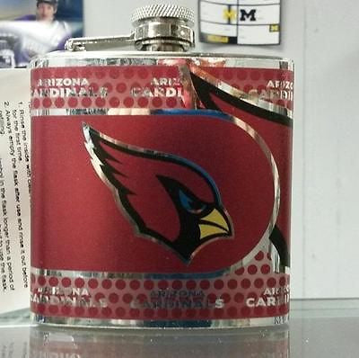 NFL Arizona Cardinals 6oz Hip Flask with Hi-Def Metallic Wrap