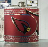 NFL Arizona Cardinals 6oz Stainless Steel Flask with 360 Wrap - Hockey Cards Plus LLC
 - 1