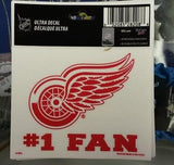 NHL Detroit Red Wings #1 Fan Multi-Use Decal 3" x 4" - Hockey Cards Plus LLC
