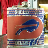 NFL Buffalo Bills 6oz Stainless Steel Flask with 360 Wrap - Hockey Cards Plus LLC
 - 1