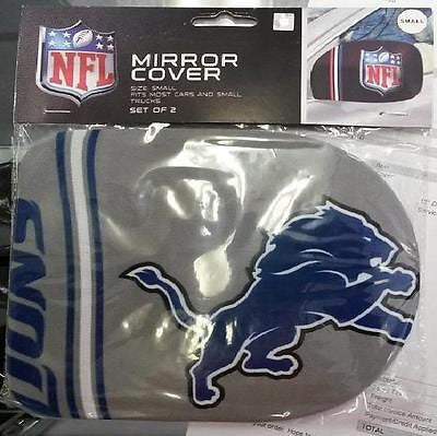 NFL Detroit Lions Rearview Mirror Covers (2pk) Small --Fits Cars and Small Truck - Hockey Cards Plus LLC
