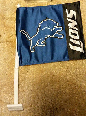 NFL Detroit Lions Car Flag - Hockey Cards Plus LLC
