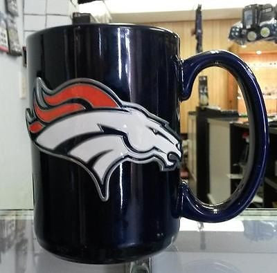 NFL Denver Broncos 15oz Ceramic Blue Coffee Mug with Team Logo - Hockey Cards Plus LLC

