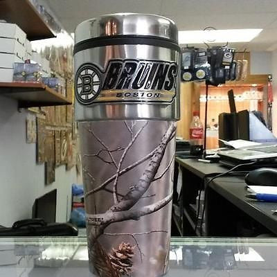NHL Boston Bruins 16oz Stainless Steel RealTree Camouflage Travel Tumbler