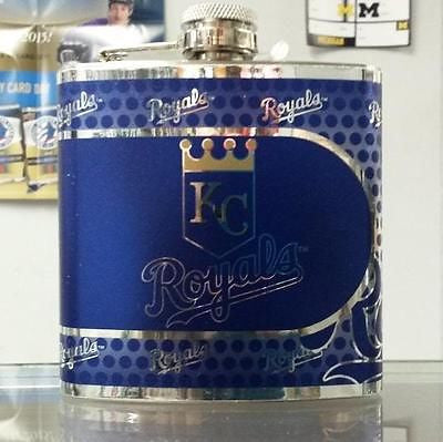 MLB Kansas City Royals 6oz Hip Flask with Hi-Def Metallic Wrap