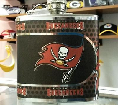 NFL Tampa Bay Buccaneers 6oz Hip Flask with Hi-Def Metallic Wrap