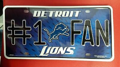 NFL Detroit Lions Metal #1 Fan License Plate