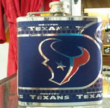 NFL Houston Texans 6oz Stainless Steel Flask with 360 Wrap - Hockey Cards Plus LLC
 - 1