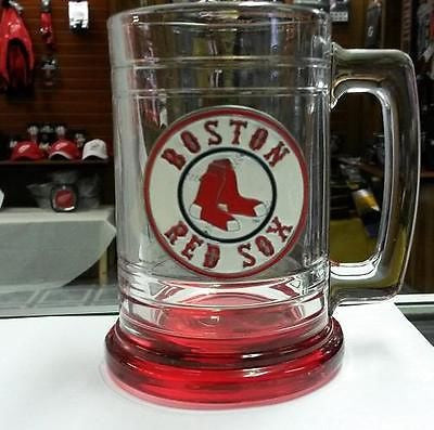 MLB Boston Red Sox 15oz  Glass Tankard with Red Bottom - Hockey Cards Plus LLC
