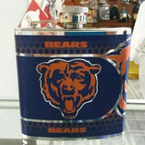 NFL Chicago Bears 6oz Stainless Steel Flask with 360 Hi-Def Metallic Wrap - Hockey Cards Plus LLC
 - 1