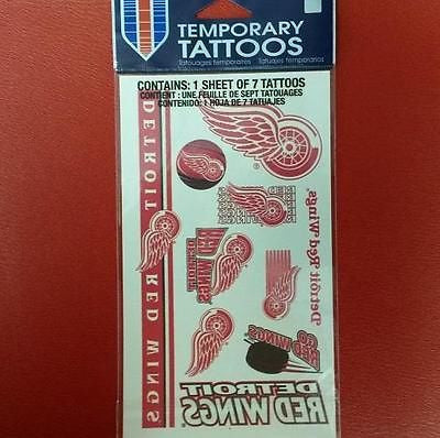 NHL Detroit Red Wings Temporary Tattoo Sheet