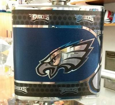 NFL Philadelphia Eagles 6oz Stainless Steel Flask with 360 Wrap - Hockey Cards Plus LLC
 - 1