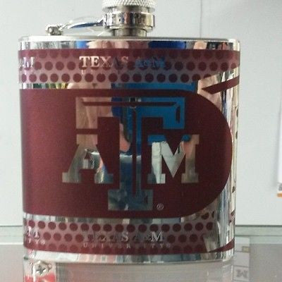 NCAA Texas A & M Aggies 6 oz Hip Flask with Hi-Def Metallic Wrap