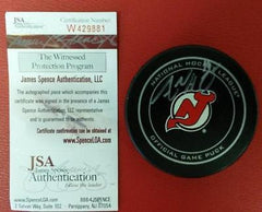 Adam Henrique Signed New Jersey Devils Logo Puck (JSA COA) - Hockey Cards Plus LLC
