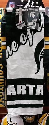 NCAA Licensed Michigan State Spartans 28" X 58" Beach Towel - Hockey Cards Plus LLC
