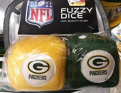 NFL Green Bay Packers 3"  Fuzzy  Dice - Hockey Cards Plus LLC
