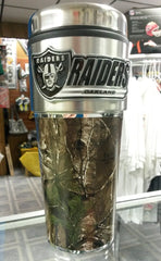 NFL Oakland Raiders 16oz Stainless Steel RealTree Camouflage Tumbler - Hockey Cards Plus LLC
 - 1