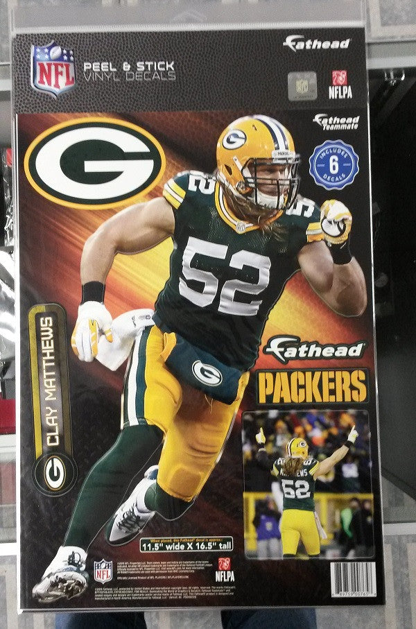 NFL Green Bay Packers Clay Matthews 11.5″ X 16.5″ Fathead Wall Graphic