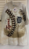 MLB Detroit Tigers Men's 3D-Style Hardball Tie-Dye T-Shirt - Hockey Cards Plus LLC
 - 1